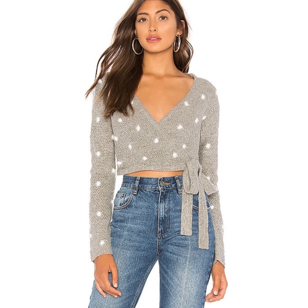 Tularosa Sarah Wrap Sweater in Heather Grey XS